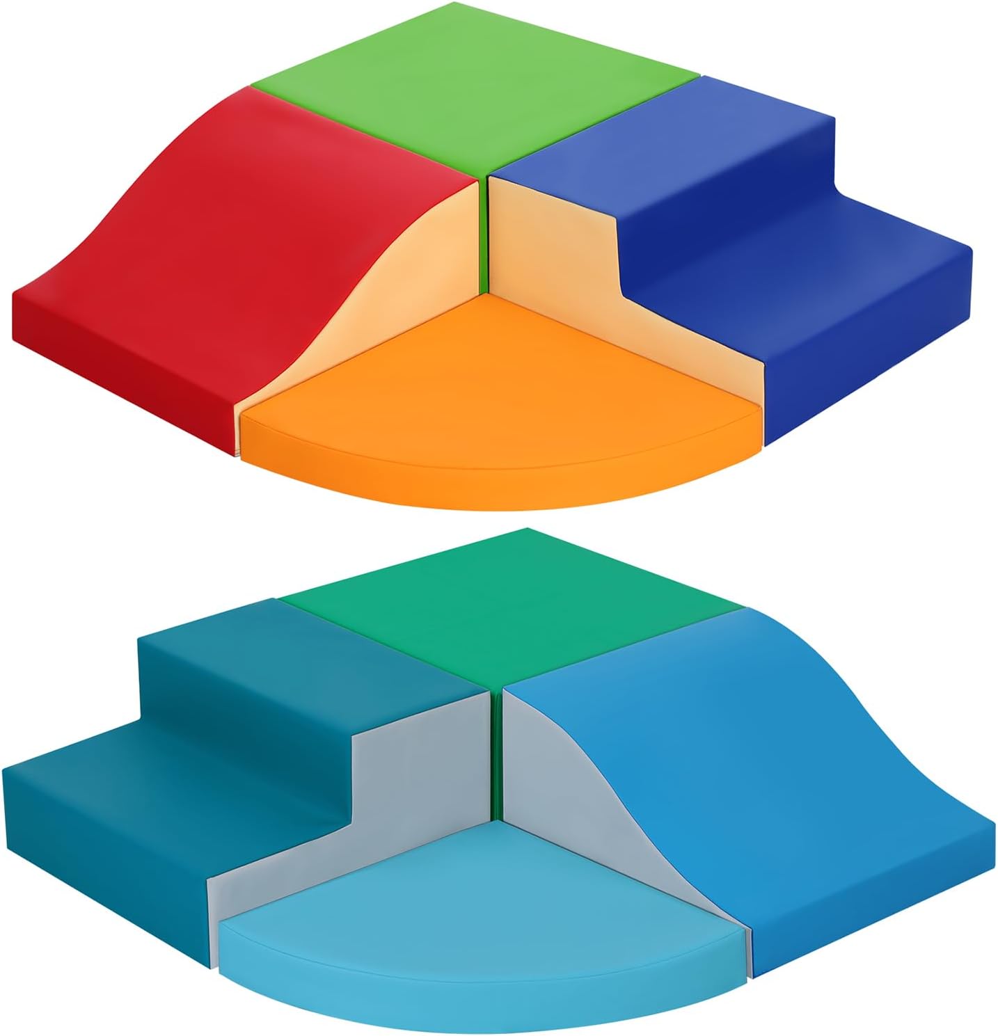 8-Pieces Climbing Toys for Toddlers: PU Leather - Soft Play Climbing for Toddlers - Foam Climbing Blocks for Crawling and Sliding Indoor Playground for Kids