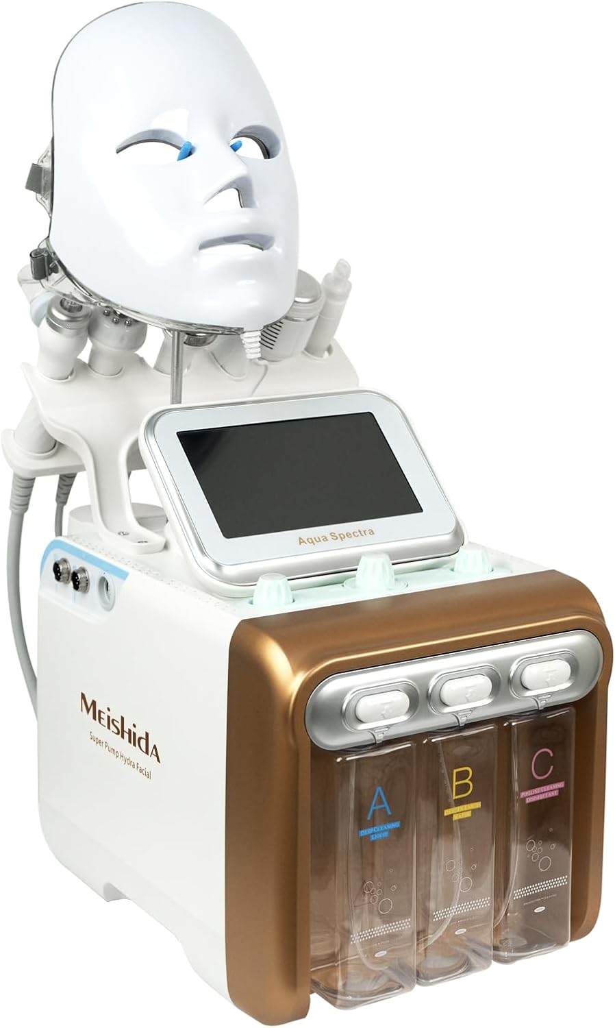 MEISHIDA Hydrogen Oxygen Facial Machine, 7 in 1 Multifunctional Vacuum Face Cleaning Hydro Water Oxygen Jet Peel Machine Hydro-Dermabrasion Facial Sprayer for Home and Beauty Salon