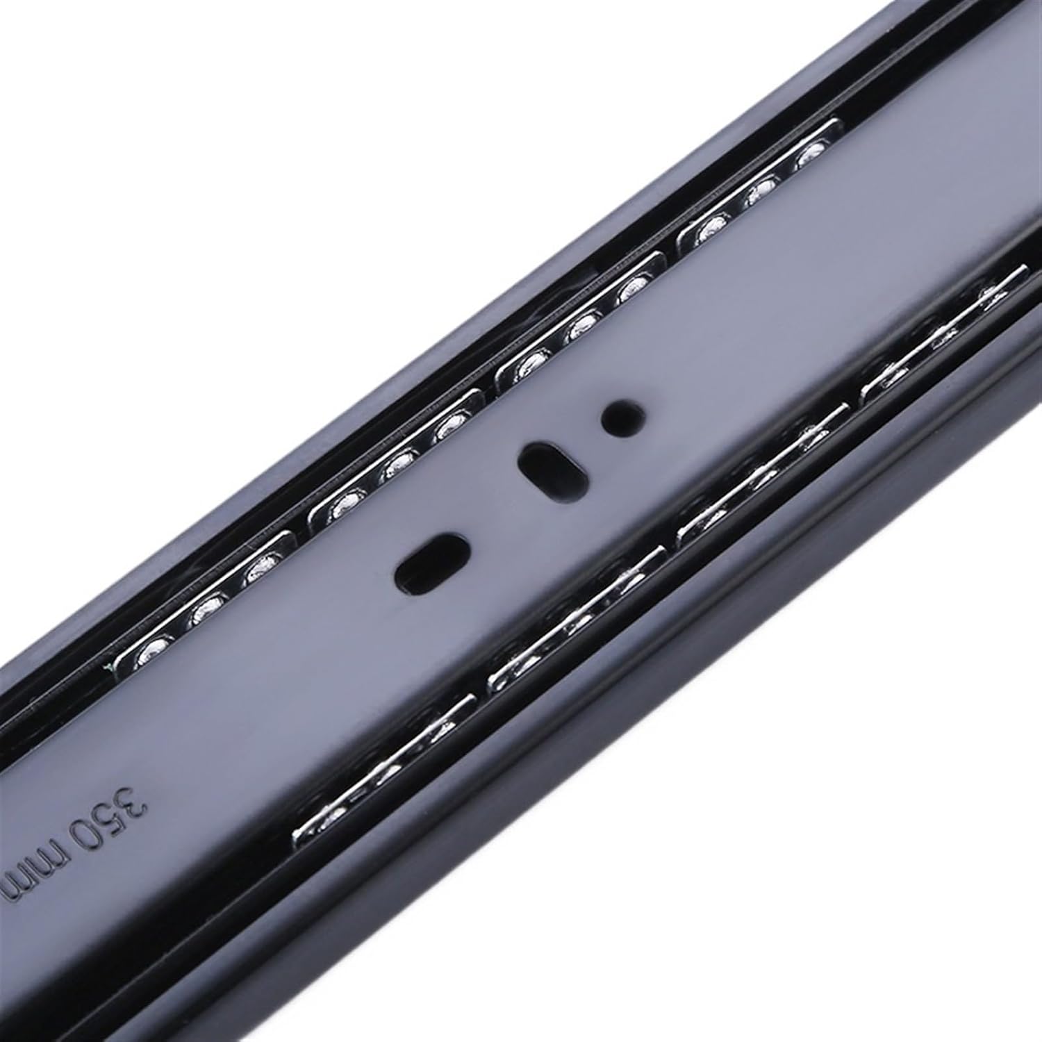 Full Extension Side Mount Cabinet Runners Glides 10-22inch Three Section Buffer Rebound Slide Rail Drawer Guide(12inch(30cm))