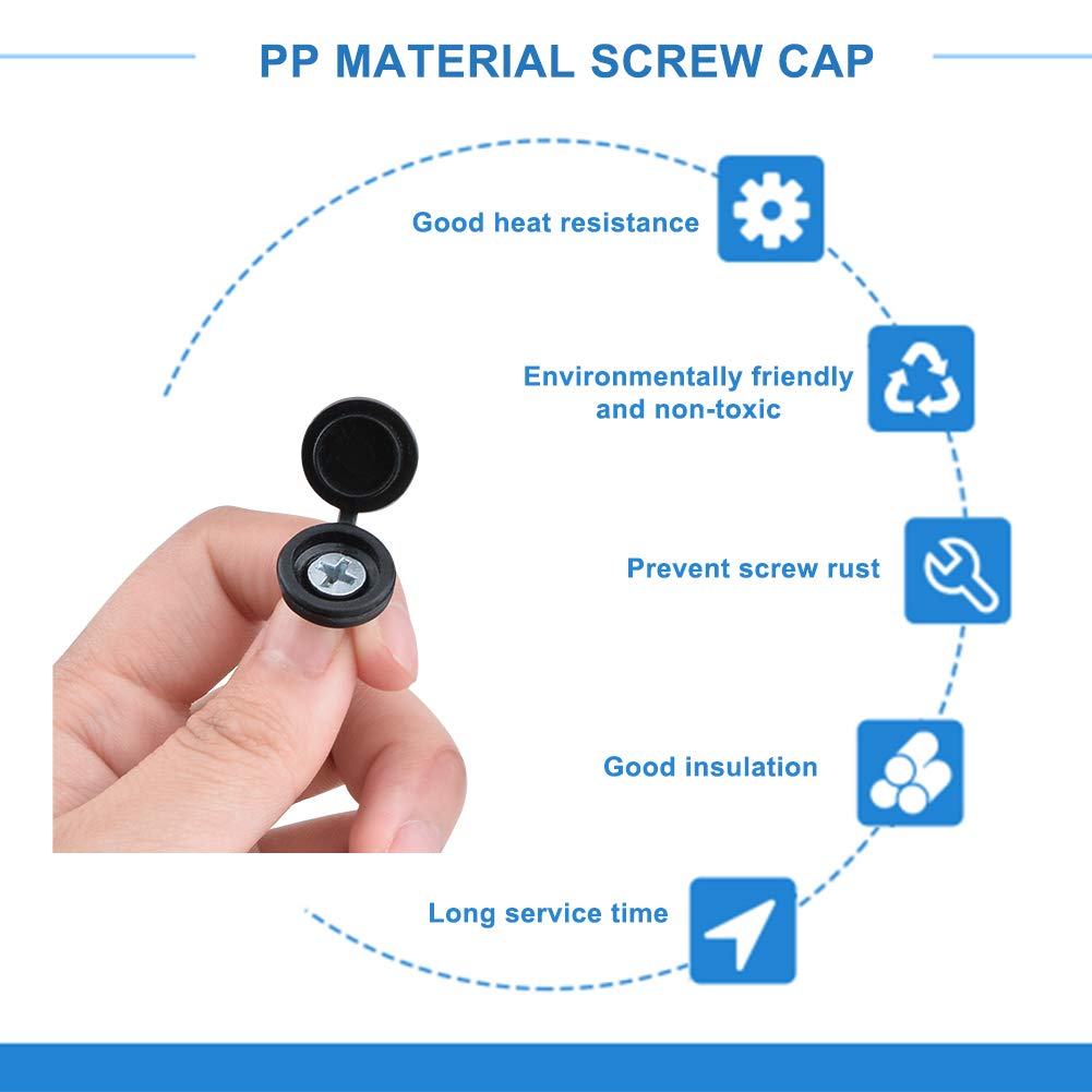 Lot De 100 Capuchons à Vis Pliables En Plastique Avec Trou M5 Pour