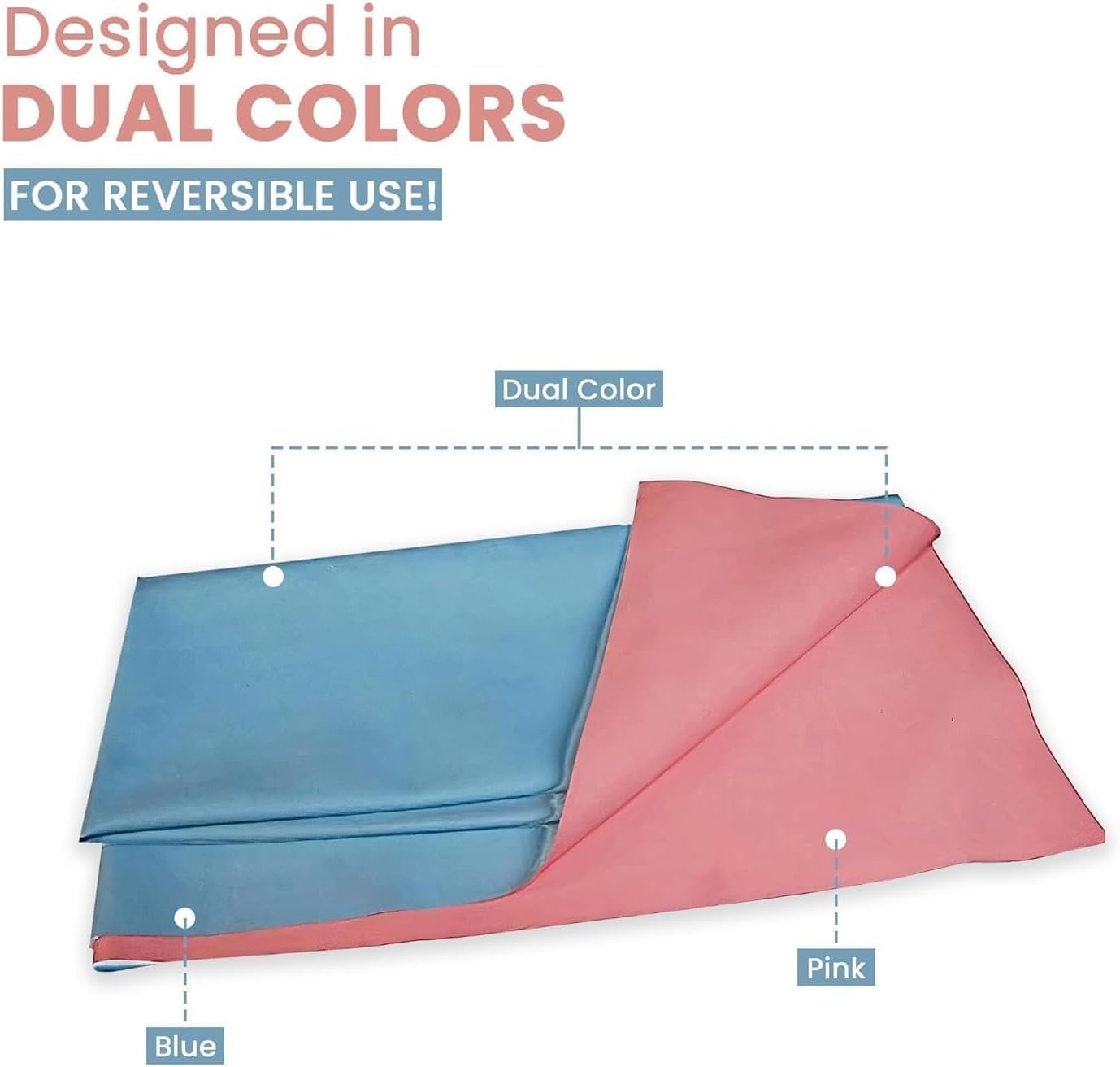 Waterproof Rubber Mattress Protector Sheet, Blue and Pink, Durable Bed Cover for Hospital Beds, Baby Beds, Home Use, Easy-to-Clean, Hygienic Pack 2