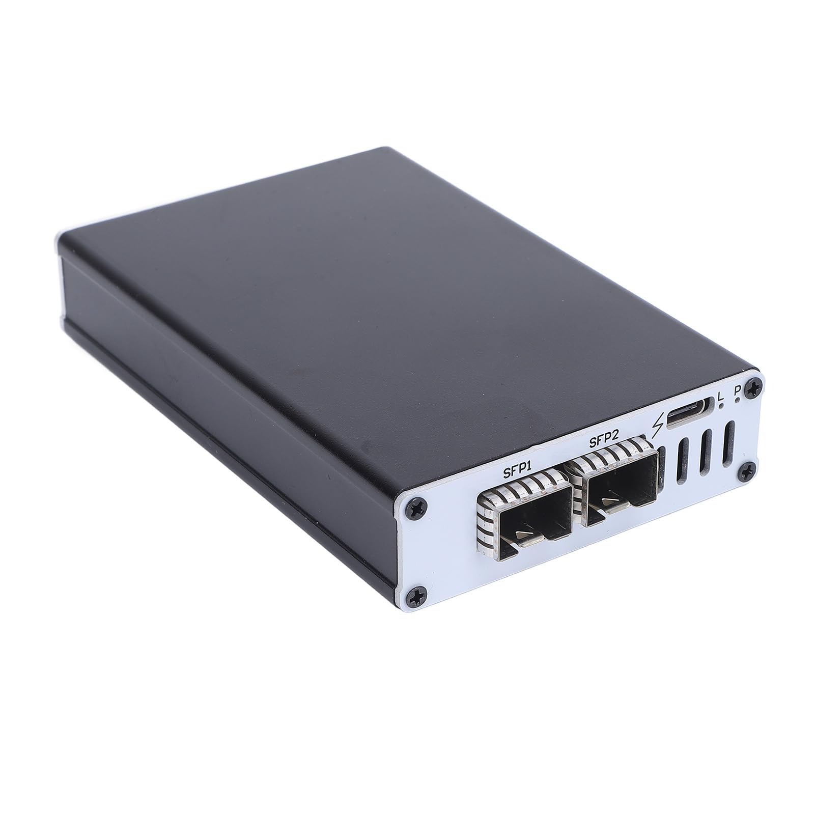 POENVFPO Scheda di rete 25G, interfaccia ottica SFP, Plug and Play portatile in lega di alluminio, per sistemi OS X (doppia porta)
