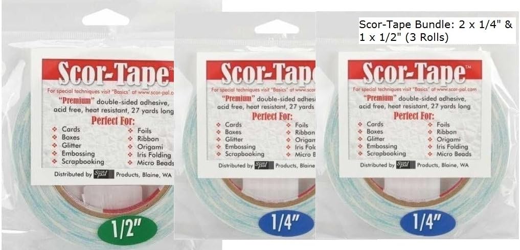 e: 2 x 1/4" & 1 x 1/2" (3 Rolls) by Scor-Pal