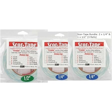 Scor-Tape Bundle: 2 x 1/4" & 1 x 1/2" (3 Rolls) (Standard Version)