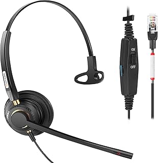 Arama Cisco Phone Headset with Noise Canceling Microphone Mute Switch RJ9 Telephone Headset Compatible with Cisco Office Landline Phones 6941 7841 7861 7941 7942 7945 7960 7961 7962 7965 8811 8841