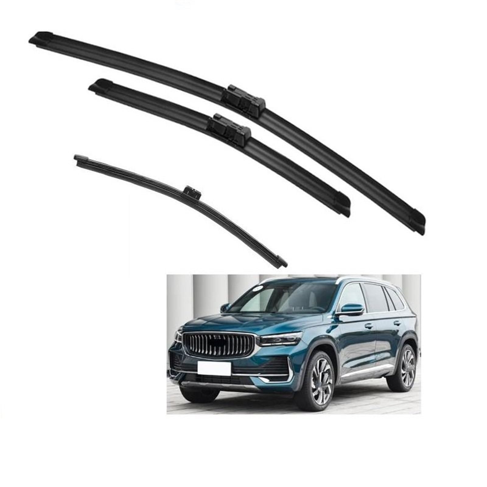 For Geely Azkarra Boyue Pro Farizon Fx 2019~2022 Rear Front Wiper Blades Brushes Cutter Rubber Strip Refill Cleaning Replacement - Windscreen Wipers