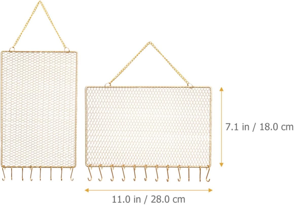 2pcs Wall Hanging Jewelry Organizer Iron Earring Holder for Home Jewelry Organization and Wall Decoration Elegant Golden Metal Display Rack to Organize and Display