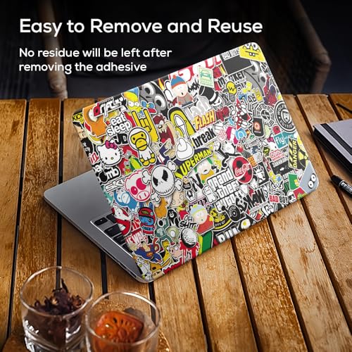 Image of Galaxsia GTA, Eat Sleep Top+Wrist Pad Vinyl Laptop Skin /Sticker /Cover Upto 15.6 Inches Laptops Laminated-Removable-HD Quality Compatible for Hp-Dell-Sony-Lenovo-Asus etc.(15x10 Inches)