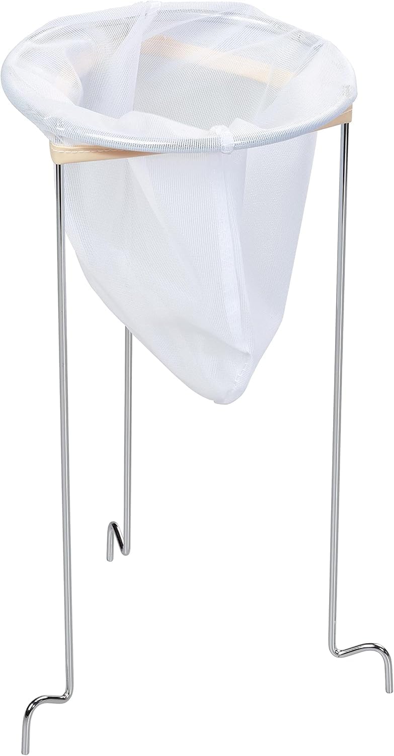 Jam Strainer Stand Kit Jelly Strainer Stand with Bag Reusable Food Filter Bag Jelly Bags Filtering Tool with 3 Hook Legs for Straining Homemade Vinegar Juice Broth Yogurt Canning