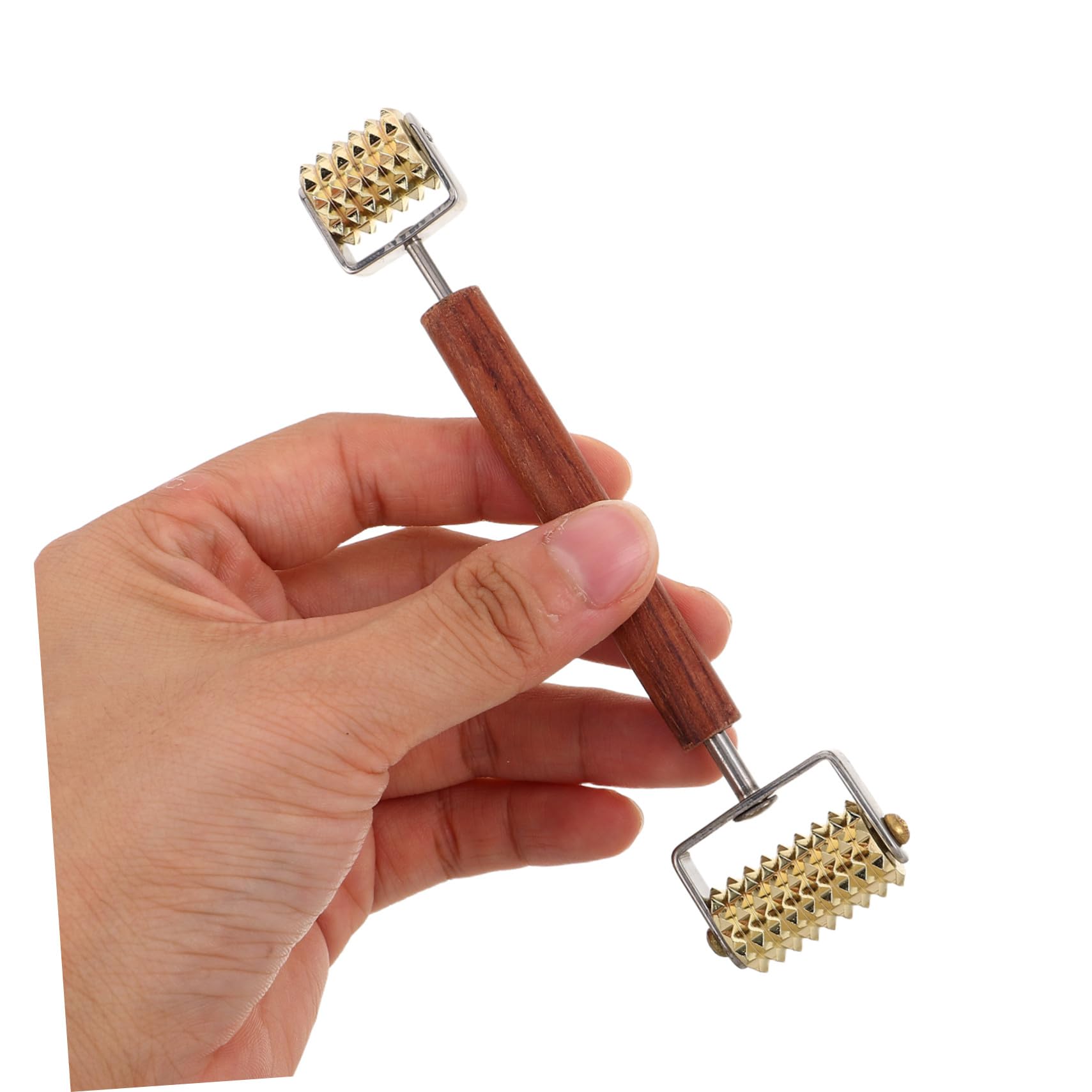 Healvian Rouleau de Massage Facial de V pour Femmes, Appareil D'amincissement du Visage en Acier Inoxydable et Bois, Stimulation Profonde et Circulation Améliorée pour Routine Quotidienne