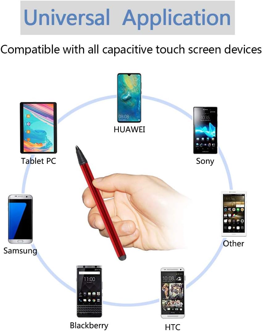 Capacitive and Resistive Stylus Pen, Rubber Nib & Hard Tip 2 in 1 Series, Fine Point Stylus Tip,High Sensitivity Precision,Universal for Samsung Galaxy and Other Android Touch Screen(3 Pieces)