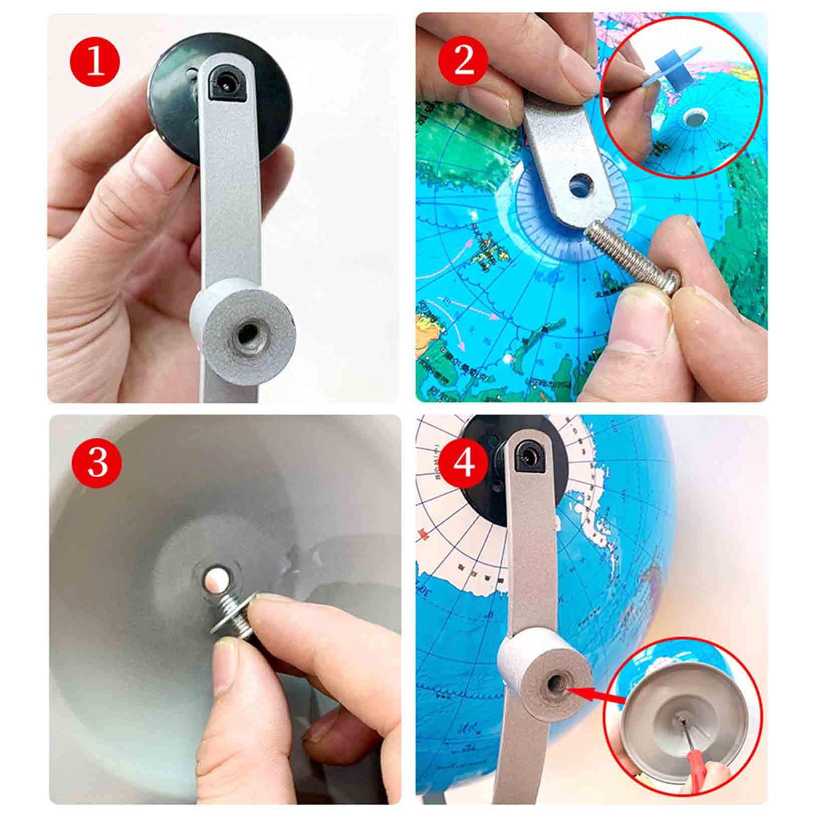 Mappamondo Illuminato per Bambini, Mappamondo Educativo con Supporto Incorporato a LED per La Luce Notturna, Mappamondo Geografico Educativo per L'apprendimento Not Glow-9"