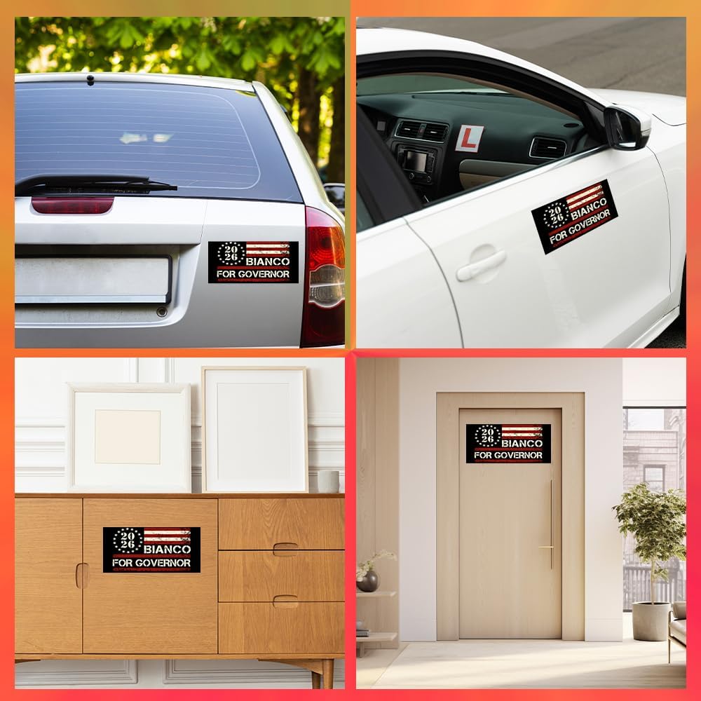 マグネット (1個 - 7.5x4.5インチ) ビアンコ ガバナー用 2026 磁気バンパーステッカー、チャドビアンコ 2026 カ