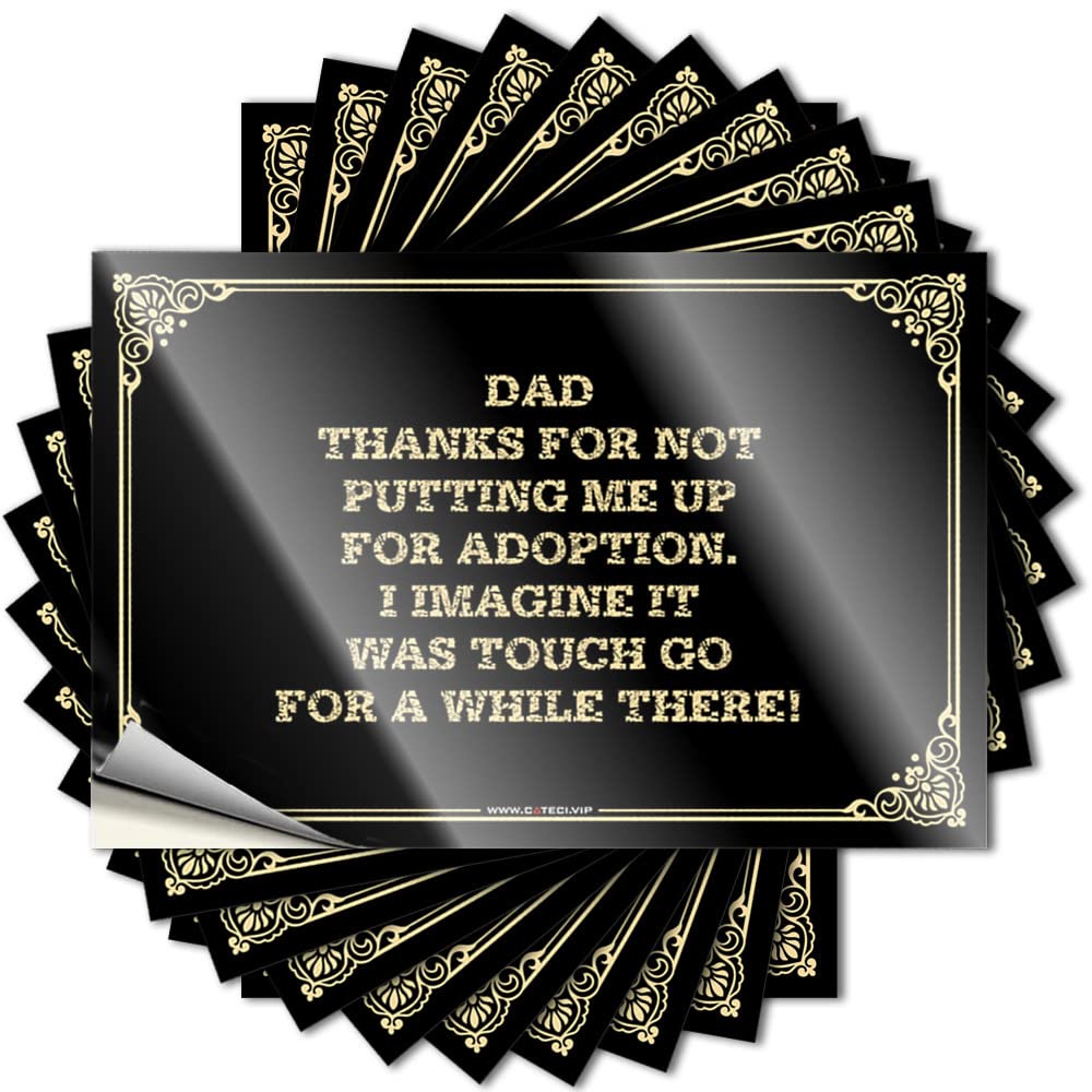 Signs Funny Outdoor Decor Cute Water Bottle Dad,Thanks for Not Putting Me Up Adoption.i Imagine It was Touch Go A Long Lasting Man Cave Vintage(12X18CM-6Pcs)