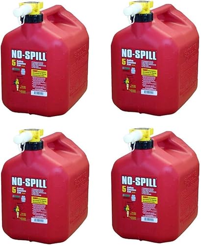 No-Spill 1450 lata de gas de 5 galones (compatible con CARB) (paquete de 4 de 5 galones)