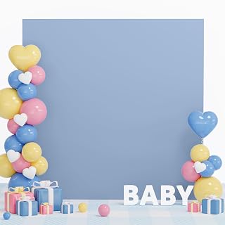 Dusty Blue Arch Cover Square Wedding Arch Cover 6.6FTx6.6FT Spandex Backdrop Cover for Square Metal Stand Chiara Wall Backdrop Panel for Birthday Bridal Baby Shower Balloon Decorations
