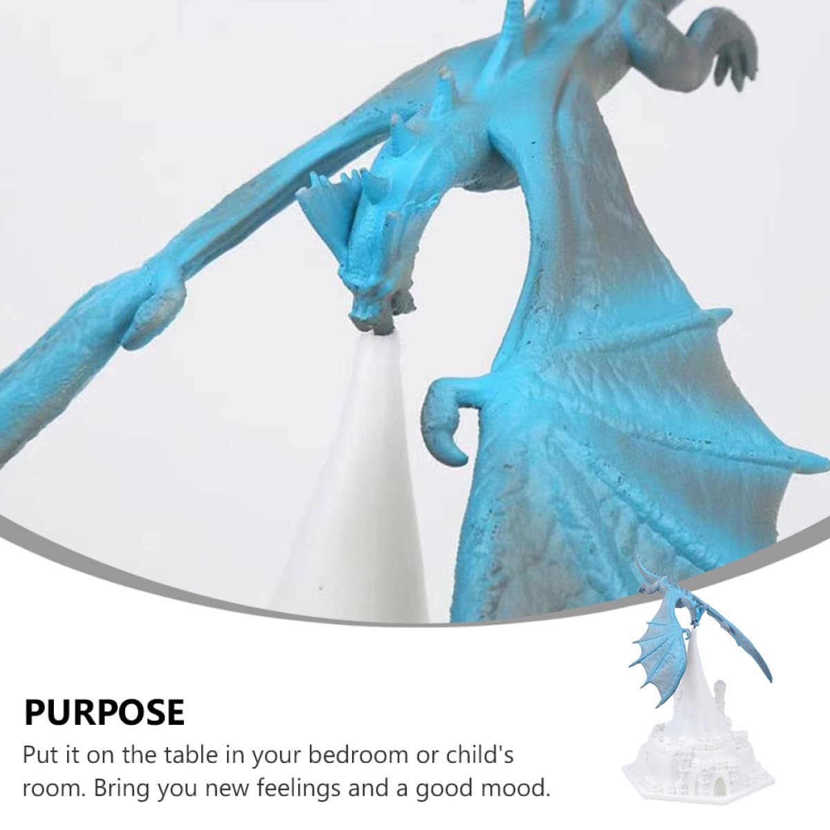 NOLITOY 3d-gedruckte Eisdrachen Nachtlampe 1 Satz aus Pla, Blau