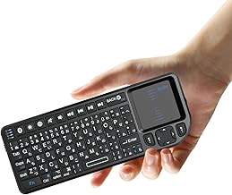 Ewin® Bluetooth Mini Keyboard Compatible with iPad/iPhone/Mac, Japanese JIS Layout, Wireless 2.4GHz, Built-In Touch Pad, Backlit, Emergency LED Light, Shortcut Keys, Integrated Mouse, Wireless USB