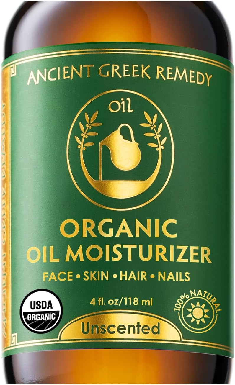 Ancient Greek Remedy Face Oil for Dry Skin - Organic Unscented Anti-Aging Serum - Jojoba, Rosehip, Almond, Olive, Vitamin E - Facial Gua Sha oil - Natural Body Moisturizer for Women & Men 4 oz