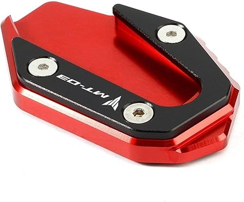 CNC aluminio for Yamaha MT03 MT-03 2017-2019 R3 YZF-R3 2020-2022 Motorcycle Kickstand Enlarge Side Stand Extension Support Plate (Color  Red-MT03)