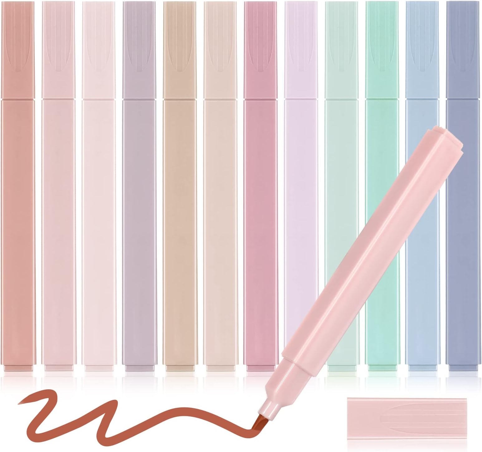 12 Pieces Aesthetic Cute Highlighters Pastel Highlighters with Chisel Tip Pastel Markers Cute Highlighters Pens Multicolor Aesthetic Pens Kawaii Stationary for Journal Planner Office School Supplies