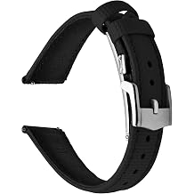 Leather Watch Band,20/22mm Quick Release FKM Rubber Strap