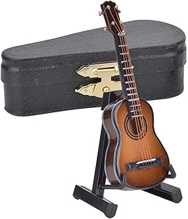 Germerse Miniatura de Guitarra Clássica Miniatura Miniatura Instrumento Musical de Madeira Ornamentos de Decoração de Mesa (Café)
