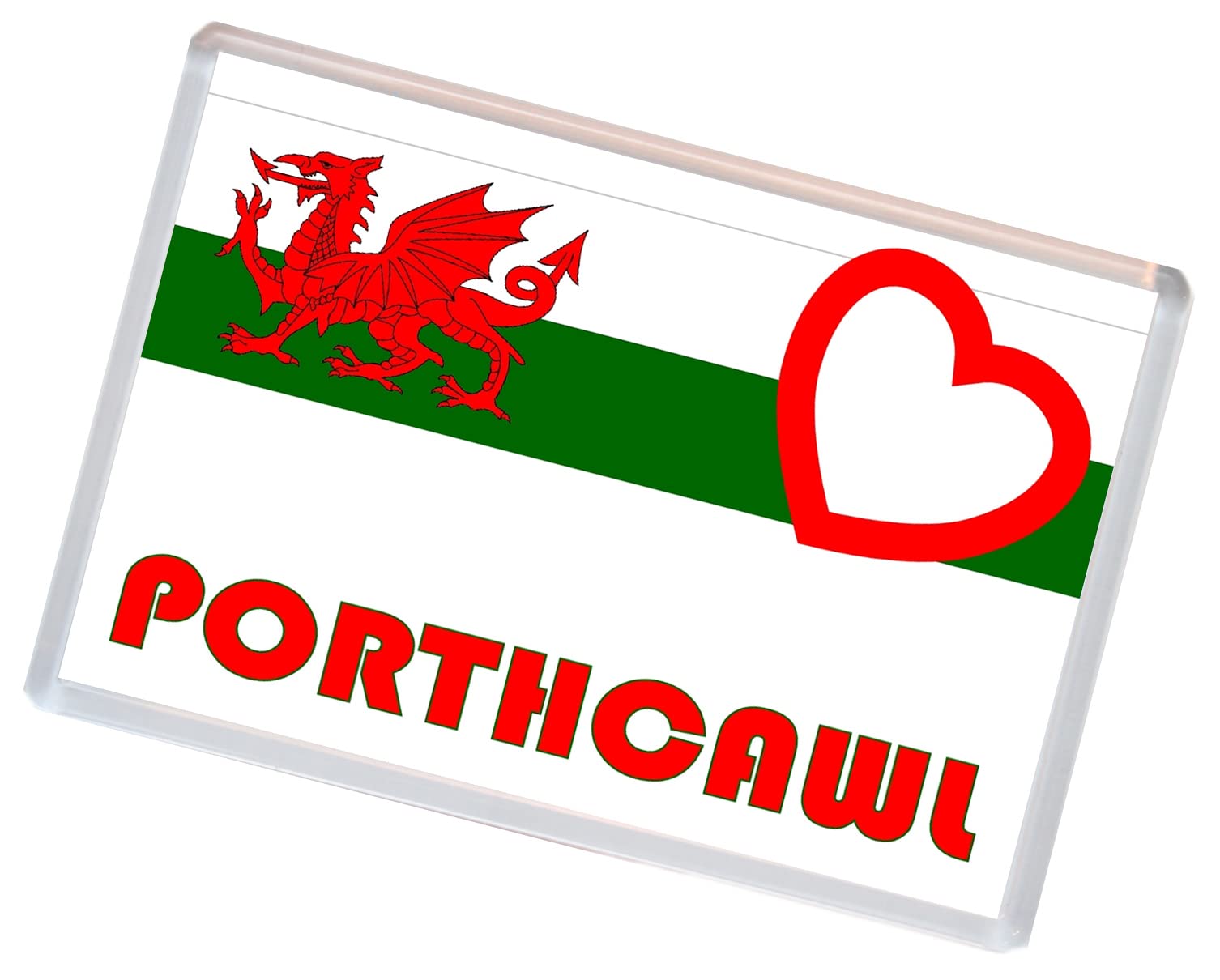 Baked Bean Store Multicolor Porthcawl - Love Wales/Welsh Flag Towns & Cities - 96 X 67Mm Jumbo Fridge Magnet