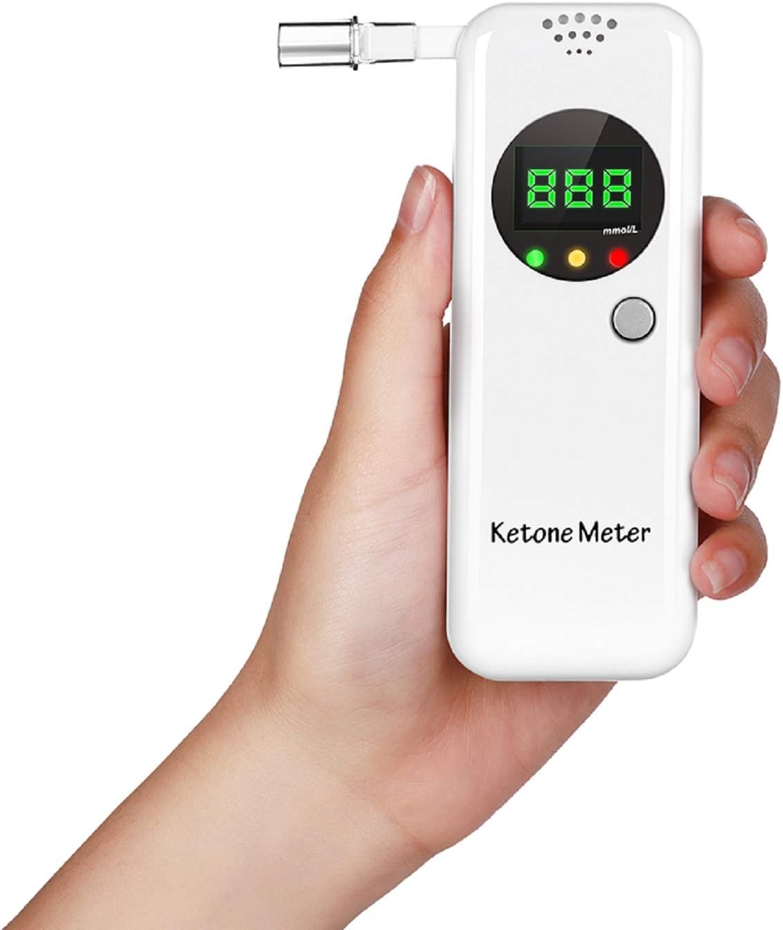 Ketosis Breath Tester, Ketone Meter Breathalyzer for Ketosis Health with 10pc Mouthpieces(White)