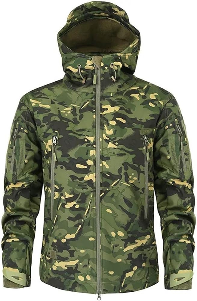 Ornrjfll] メンズ防風ミリタリー迷彩フリースジャケット戦術的な