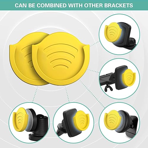 Miniatura 3 de pop-tech Paquete de 2 soportes de teléfono de silicona para usuarios de agarre plegable con adhesivo 3M de repuesto para pared, salpicadero, espejo,