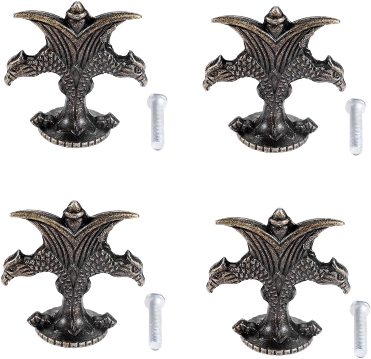 dophee 4 Pack Mini Drawer knobs, Antique Cabinet Pulls Handles for Jewelry Box Wooden Cases Cupboard Dresser Closet Chest Bin Small DIY Projects, 40x40mm/1.57"x1.57"