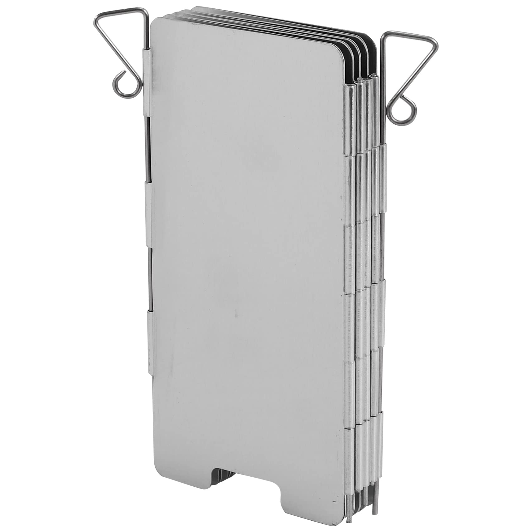 SVRITE Kit De 9 Plaques Coupe-Vent Pliables Pour Réchaud – Alliage Aluminium, Argent, Avec Sac De Protection