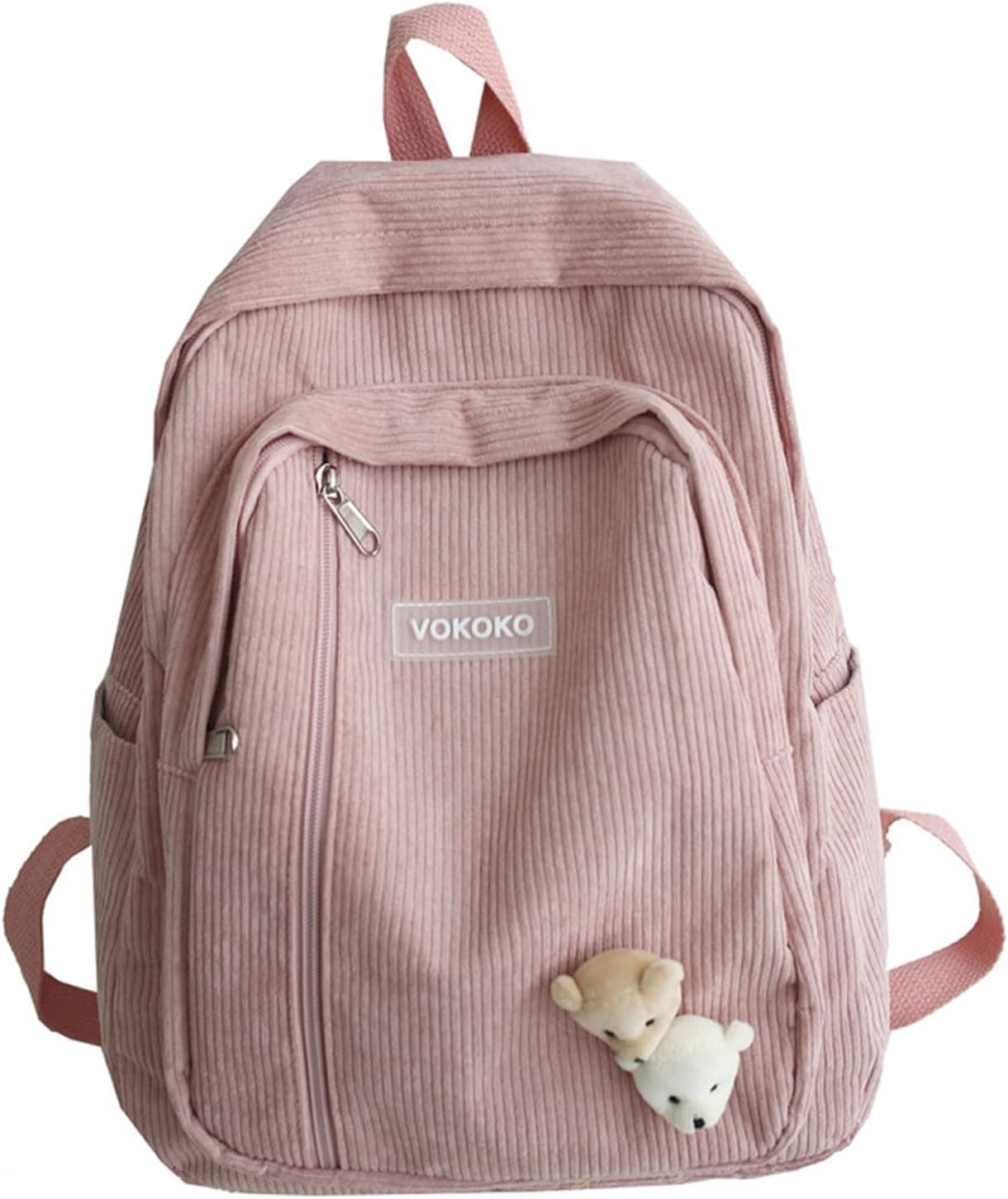 MBVBN Corduroy School Backpack, Casual Travel Laptop Backpack, Cute Student Bookbag for Girls Women