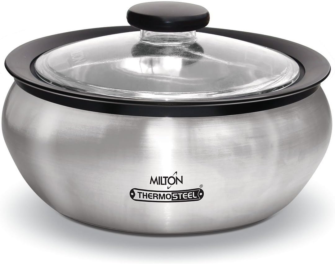 Milton Thermo Stainless Steel Insulated Casserole Keep Hot/Cold Serving Dish - 2.0 Liter