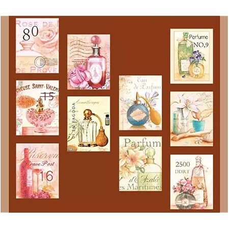 Amazon マスキングテープ 切手風 手帳 シール 装飾 ステッカー マスキングテープ バレットジャーナル スクラップブック バレットジャーナルに 花木 マスキングテープ 文房具 オフィス用品