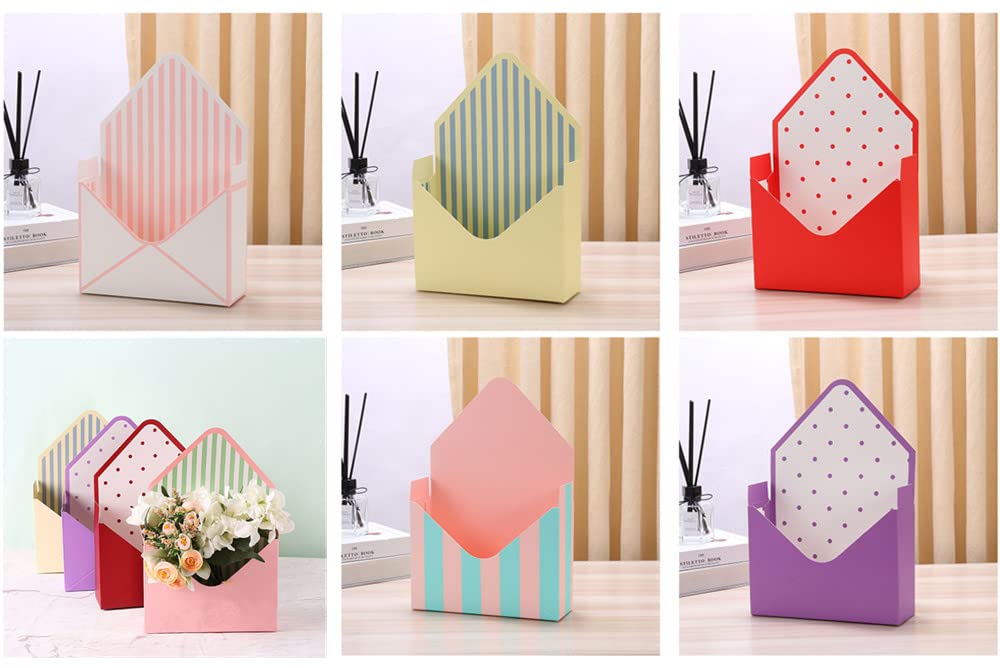 Confezione da 5 scatole per bouquet di fiori, confezione regalo per fiori, mazzi di fiori, piante, dolci, decorazioni per matrimoni, compleanni, anniversari, composizioni floreali, colore rosso