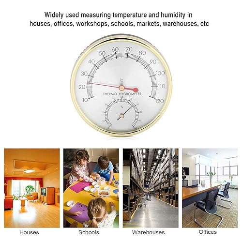 Miniatura 9 de Fdit Termómetro higrotermógrafo de sauna 2 en 1, accesorio de sala de sauna para casas, oficinas, talleres, escuelas, mercados, almacenes