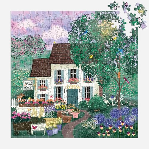 Galison Garden Path – Rompecabezas de 300 piezas con arte brillante y audaz de cabaña y camino en jardín para adultos y familias miniatura 3