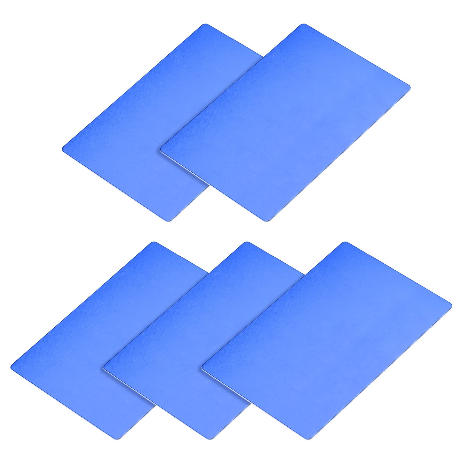 METALLIXITY Blank Metal Card (88mm x 53mm x 0.6mm) 5Pcs, Anodized Aluminum Nameplate - for Home Indoor DIY Signage Etching, Blue — image 1