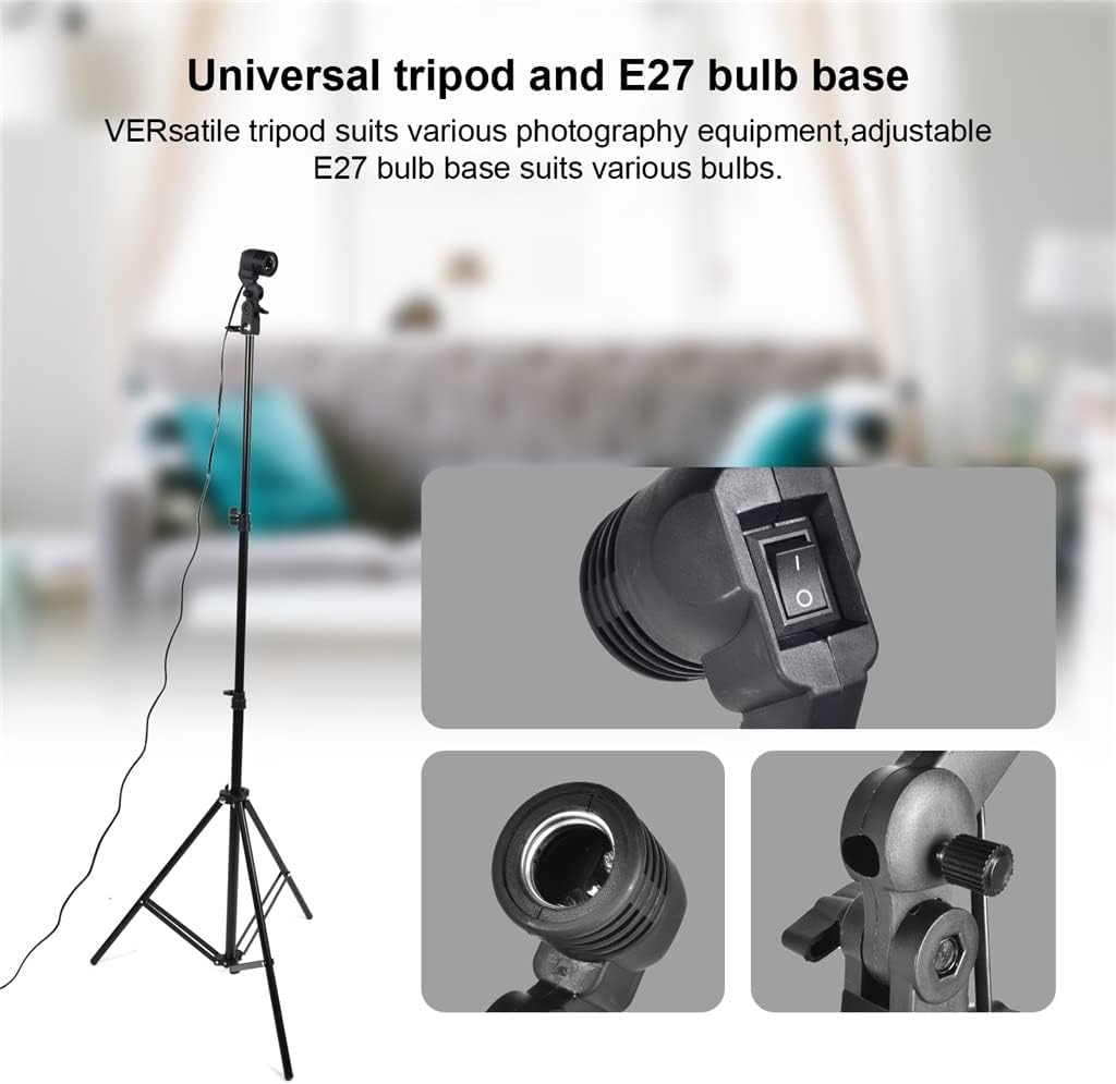 Studio Umbrella Photo Lighting Backdrop Kit + 4 Backdrops + 2 Umbrellas + 2 * 135W Light Bulbs + Reflecor + Backdrop Stand