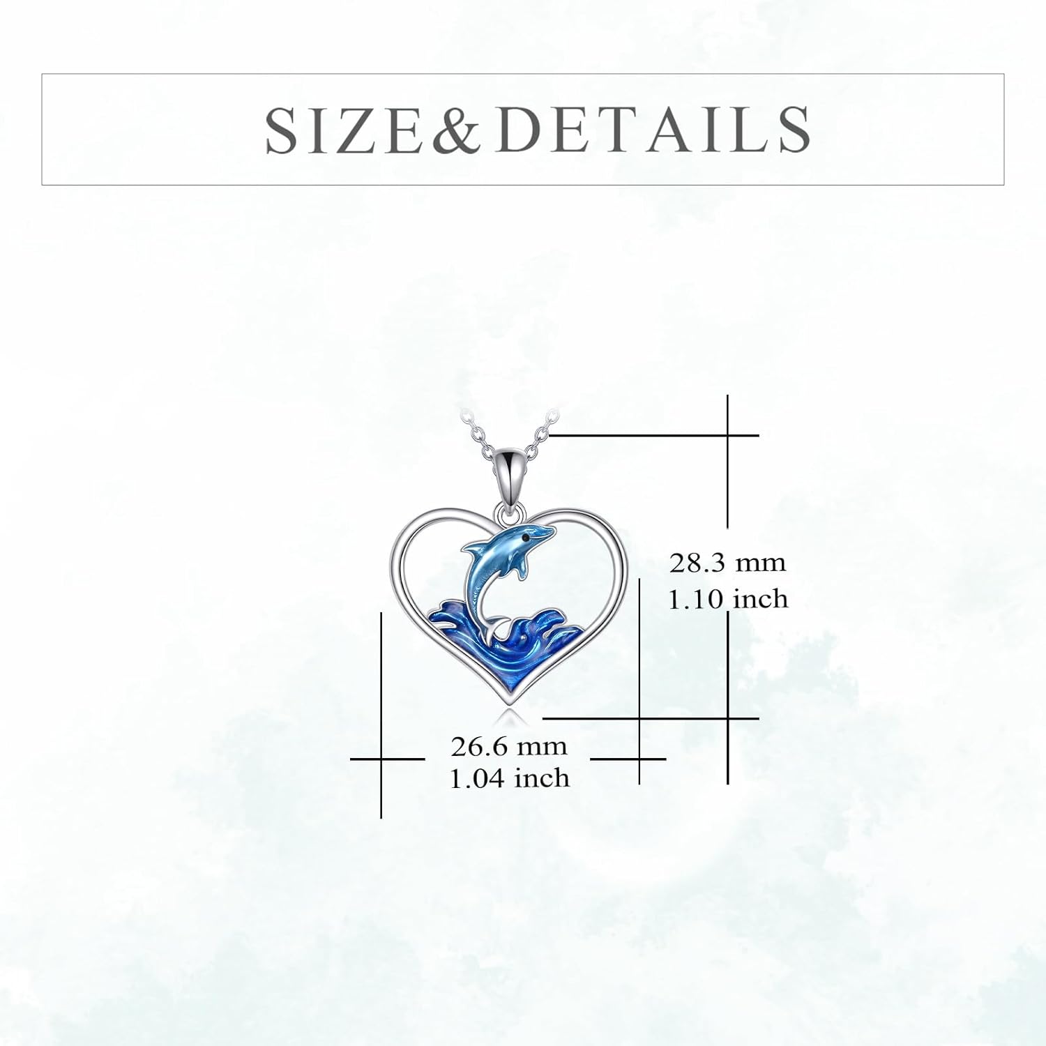 Dolphin Necklace for Women 925 Sterling Silver Dolphin Heart Pendant Ocean Jewelry Mother's Day & Birthday Gifts - Image 4