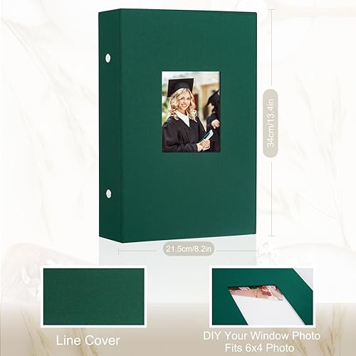 Miniatura 2 de Artmag - Álbum de fotos de tela, 4 x 6, gran capacidad para bodas, aniversario y familia, álbum de lino con capacidad para 300 fotos horizontales