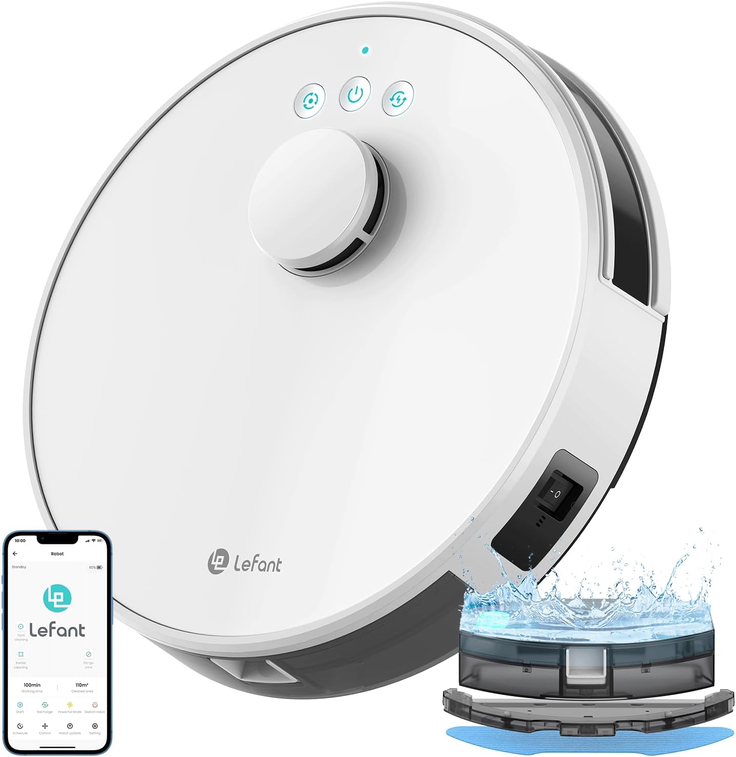 LEFANT M1 Robot Aspiradora y Fregasuelos con mapeo, 4000Pa, 200 Min, Navegación Láser (LDS), Zona Prohibida, Aspiradora Robot de 32 cm, Control WiFi/App/Alexa - Ideal para el Hogar Inteligente, M1 LEFANT M1 Robot Aspirador y Fregasuelos con mapeo, 4000Pa, 200 Min, Navegación Láser LDS, Zona Prohibida, Aspirador Robot de 32 cm, Control WiFiAppAlexa - Ideal para el Hogar Inteligente, M1