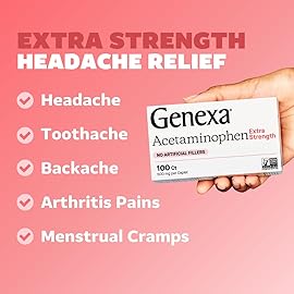 Genexa Adult Clean Acetaminophen & Antacid Combo | Headache & Heartburn Relief Bundle | Dye Free, 0% Artificial Additives | Vegan & Non-GMO | Medicine Made Clean | Ages 12+ (2 Pack)