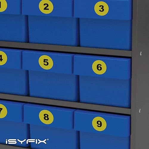 Miniatura 96 de iSYFIX Calcomanías amarillas de números consecutivos – 1 a 100, 2 pulgadas, 1 juego – Vinilo autoadhesivo de alta calidad, ideal para inventario