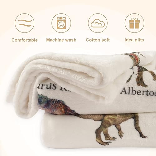 Miniatura 5 de Manta de dinosaurio para niños y niñas, suave manta de dinosaurio para niños, regalos de dinosaurios para cumpleaños y Navidad, manta ligera de