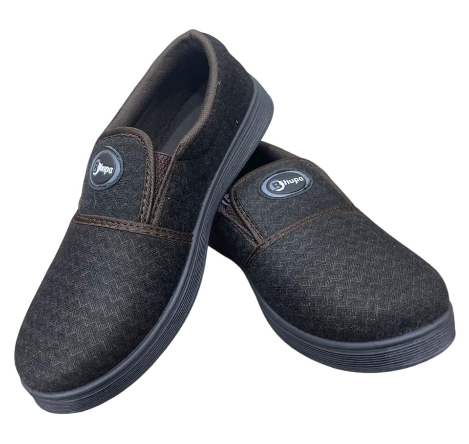 Image of Men's Slip-On Casual Shoes | Lightweight Comfortable Loafers for Men | Textured Design | Anti-Slip Sole Walking Shoes for Men