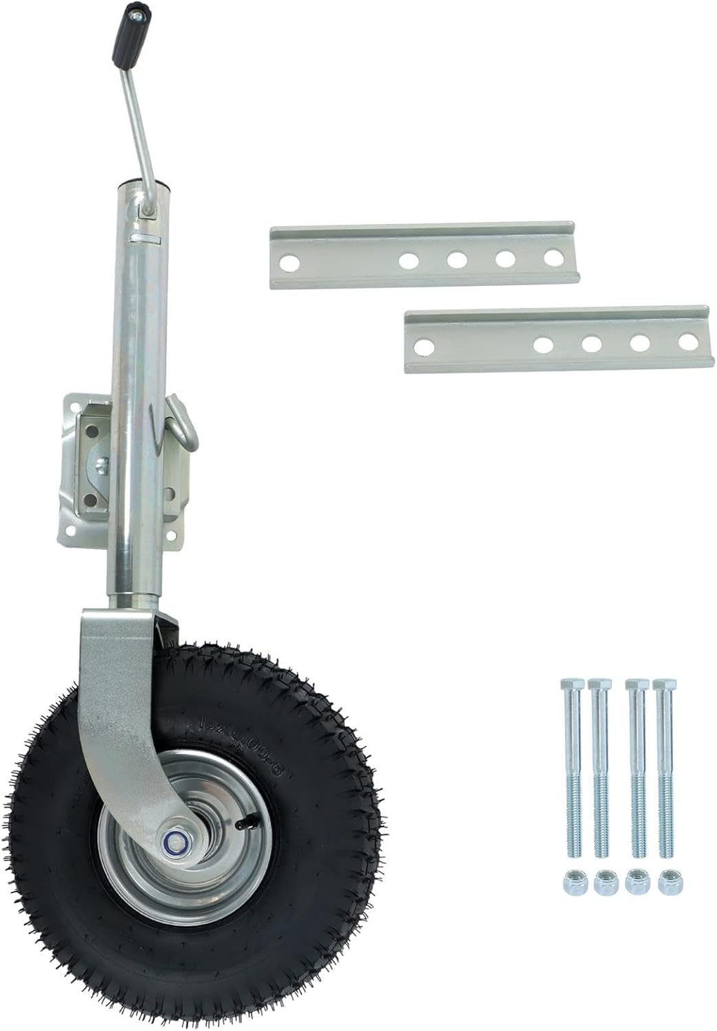 labwork Beach Boat Trailer Jack 2000lb Capacity 13.38in Trailer Jack Wheel Swivel Trailer Tongue Jack Silver Zinc Coating