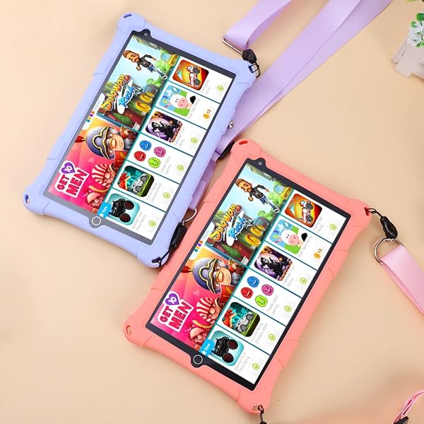 niuniutab Tablette Enfants, 8 Pouces, Android, 6+10 RAM, 128Go ROM (Carte TF 256 Go), certifiée Google, Logiciel Enfant préinstallé, Wi-FI, Coque Antichoc, Cadeau pour Enfants (Rose) - 4